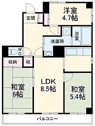 ツインズ浦和 3LDKの間取図画像