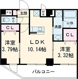 GENOVIA六町 2LDKの間取図画像