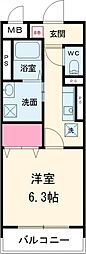 プティメゾン 1Kの間取図画像