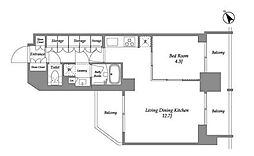 シーズンフラッツ大森西 1LDKの間取図画像
