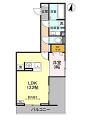 さいたま市中央区下落合2丁目アパート 1LDKの間取図画像