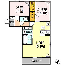 マイタウンハウスF 2LDKの間取図画像