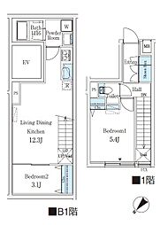 CREATIF学芸大学 2LDKの間取図画像