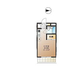 フチュウウエスト ワンルームの間取図画像