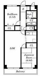ペルシェール西葛西 2LDKの間取図画像
