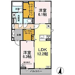 Craspedia 2LDKの間取図画像