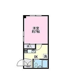 サンローズ1 ワンルームの間取図画像