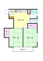 第二興陽ビル 2DKの間取図画像