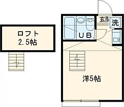 ベルハイムおぎくぼ 1Kの間取図画像