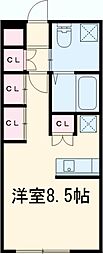 京成本線 八千代台駅 徒歩24分の賃貸アパート 1階ワンルームの間取り