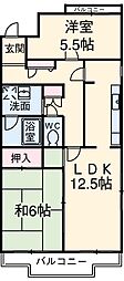 コーポレート江戸川 2LDKの間取図画像