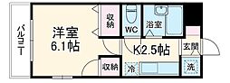 東京メトロ東西線 浦安駅 徒歩20分の賃貸マンション 4階1Kの間取り