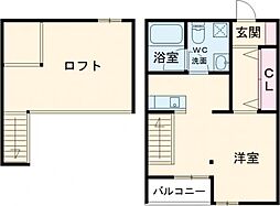 都営新宿線 篠崎駅 徒歩13分の賃貸アパート 2階1Kの間取り