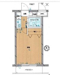 パークウェル吉祥寺 4階1Kの間取り