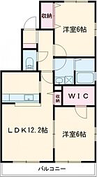 都営新宿線 篠崎駅 徒歩3分の賃貸マンション 1階2LDKの間取り