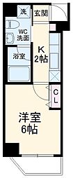 東急東横線 武蔵小杉駅 徒歩8分の賃貸マンション 7階1Kの間取り