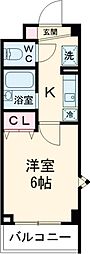 JR中央線 武蔵境駅 徒歩11分の賃貸マンション 2階1Kの間取り