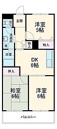 JR総武線 幕張本郷駅 徒歩13分の賃貸マンション 1階3DKの間取り