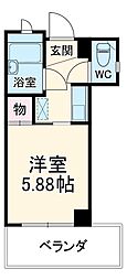 コスモAoi長後 1Kの間取図画像