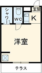 アルカンシェル薬園台 1階1Kの間取り