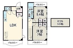 エクセレンテ 3階2LDKの間取り