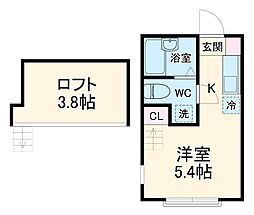 JR横須賀線 保土ケ谷駅 徒歩7分の賃貸アパート 1階ワンルームの間取り
