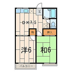 グランデュールM 2DKの間取図画像