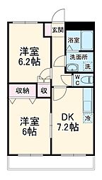 カーサグランデ 2DKの間取図画像