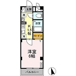 JR青梅線 中神駅 徒歩2分の賃貸マンション 3階1Kの間取り