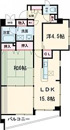 カトル・セゾン 1階2SLDKの間取り