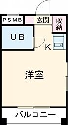 エトワール上連雀 1階ワンルームの間取り
