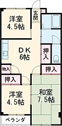 都営新宿線 瑞江駅 徒歩10分の賃貸マンション 3階3DKの間取り