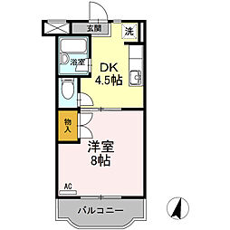 ファミーユ3 1DKの間取図画像