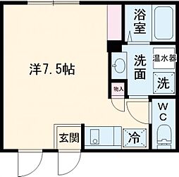 東京メトロ南北線 駒込駅 徒歩8分の賃貸マンション 5階ワンルームの間取り