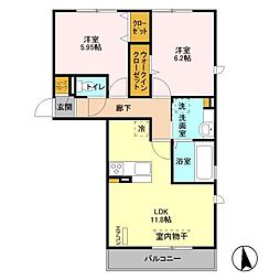 ファミールハイムA 2LDKの間取図画像