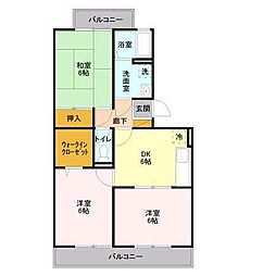 ランドウィン五番館 3DKの間取図画像