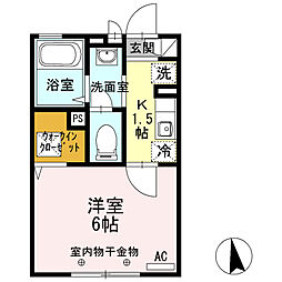 JR総武線 新小岩駅 徒歩12分の賃貸アパート 1階1Kの間取り