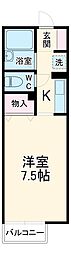 オプス・なのはな 1Kの間取図画像