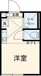 JR総武線 新小岩駅 徒歩10分の賃貸アパート 1階ワンルームの間取り