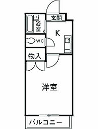 小田急小田原線 鶴川駅 徒歩19分の賃貸アパート 1階1Kの間取り