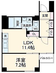プリマヴェーラ問屋町 2階1LDKの間取り