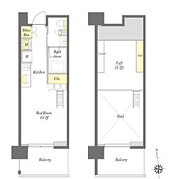 東京メトロ東西線 早稲田駅 徒歩3分の賃貸マンション 9階ワンルームの間取り