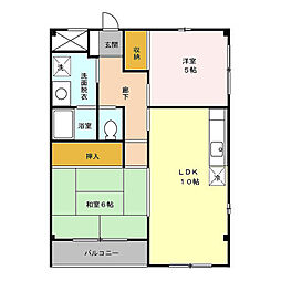 JR総武線 新小岩駅 バス14分 松本弁天下車 徒歩7分の賃貸マンション 3階2LDKの間取り