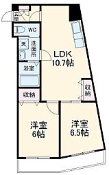 JR総武線 千葉駅 徒歩14分の賃貸マンション 4階2LDKの間取り
