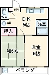 JR総武線 新小岩駅 徒歩13分の賃貸アパート 2階2Kの間取り