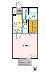 グリーンヒルズ 1Kの間取図画像