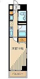 ウィルテラス千葉中央 7階1Kの間取り