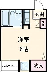 モトハイム ワンルームの間取図画像