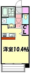 京成千葉線 千葉中央駅 徒歩9分の賃貸マンション 4階ワンルームの間取り