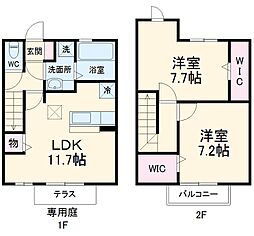 Ｔｏｉｔ　Ｖｅｒｔ 1階2LDKの間取り